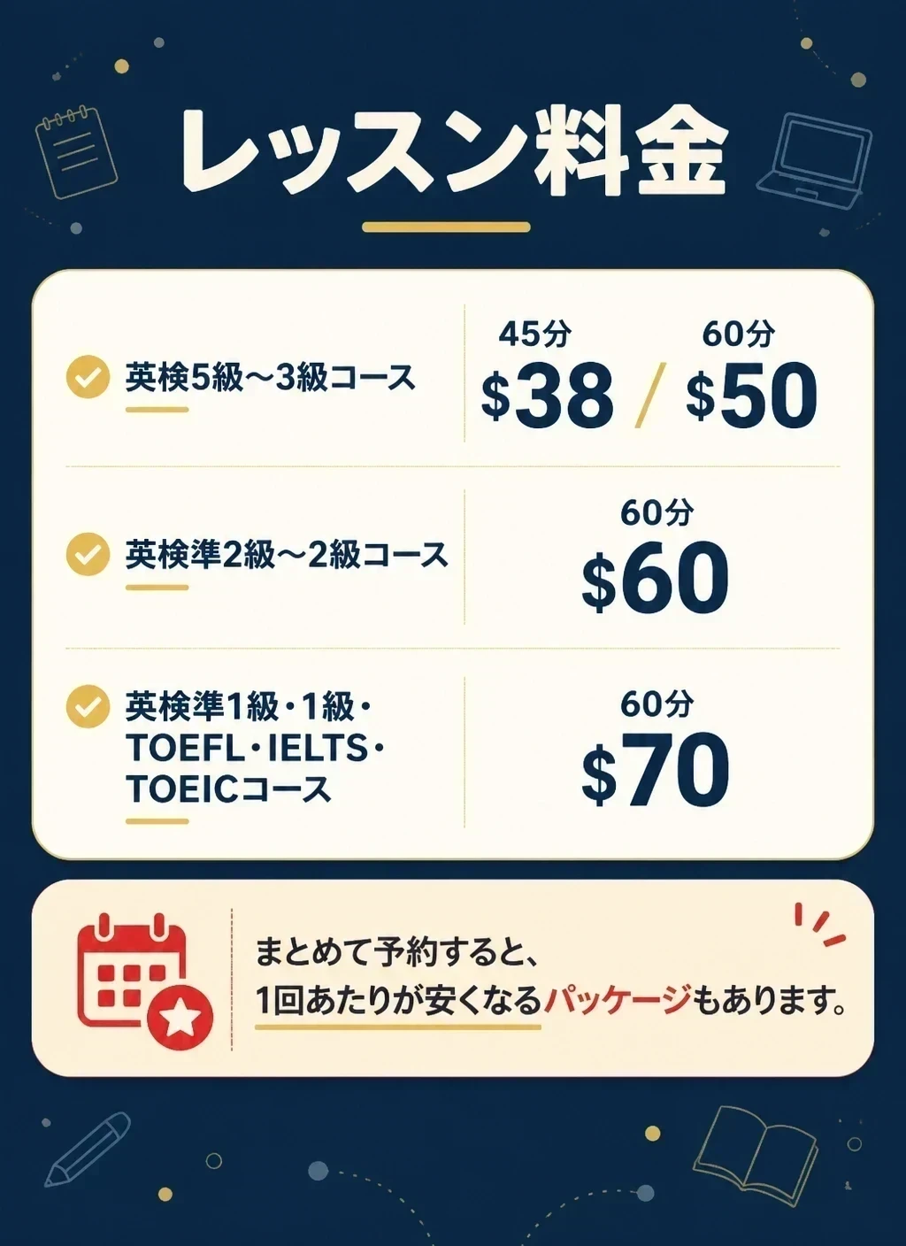 レッスン料金